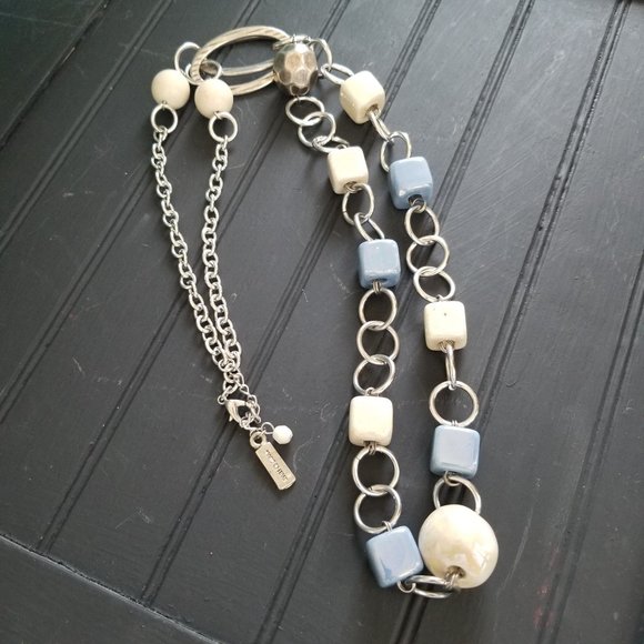 Made in Italy Ceramic Beaded Chain Necklace 34" -Some Slight Chipping - Picture 1 of 12